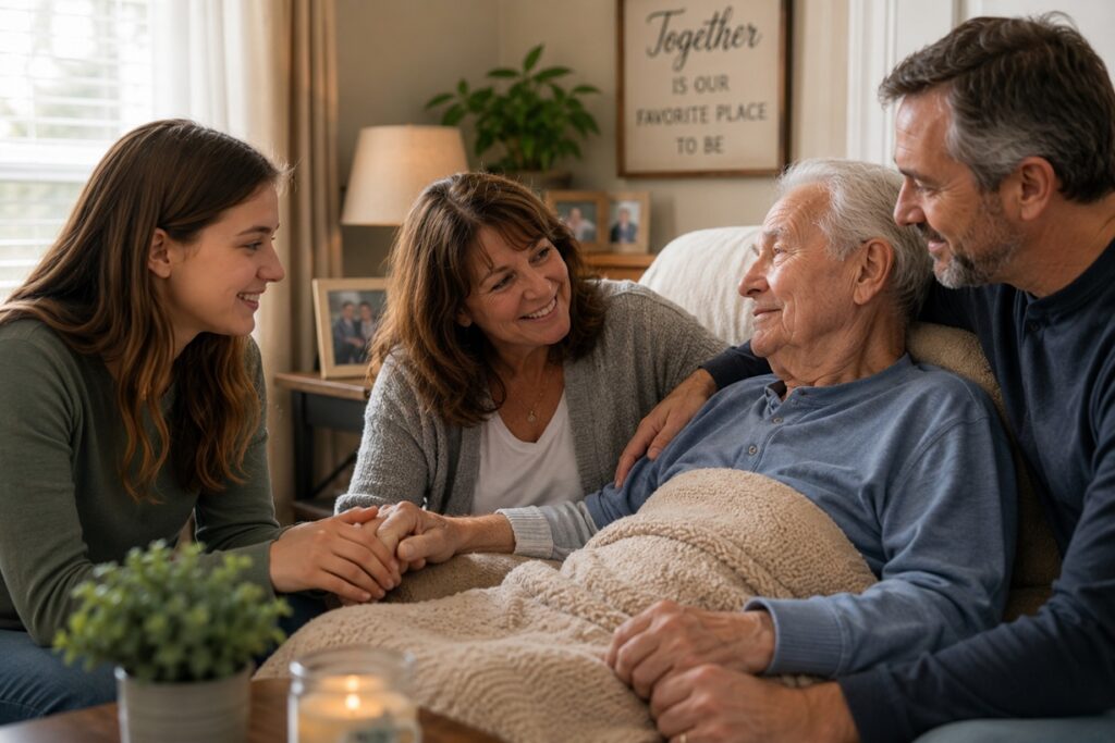 Family spending meaningful time together at home, hospice care Bartlesville OK